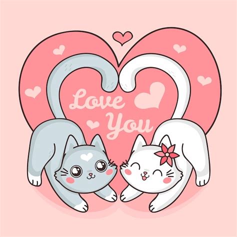Premium Vector Cute Valentines Day Cat Couple