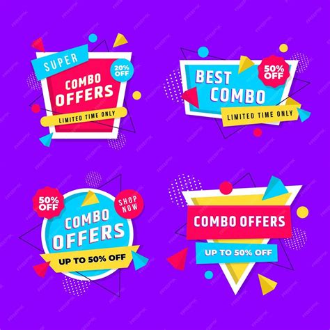 Premium Vector Combo Offers Labels Pack