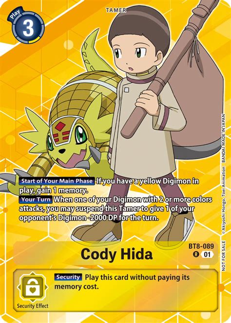 Cody Hida Tamer Party Pack The Beginning New Awakening Digimon Card Game