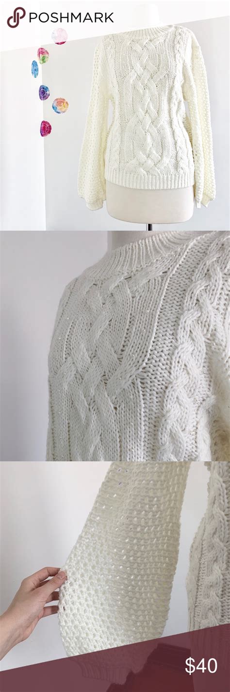 Marled By Reunited Cable Knit Pearl Sweater Cable Knit Clothes