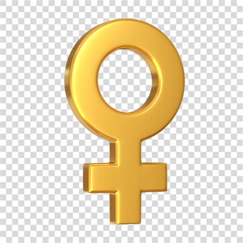 Premium Psd Gold Female Symbol On White Background Sexual Symbols