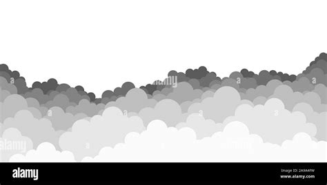 Sky With Clouds Dark Clouds On White Background Vector Illustration