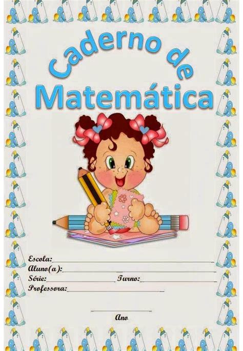 Capa De Caderno Colorido De Matemática Atividades Para A Educação