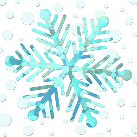 Whimsical Blue Snowflake Art Winter Wonderland Painting By Sharon