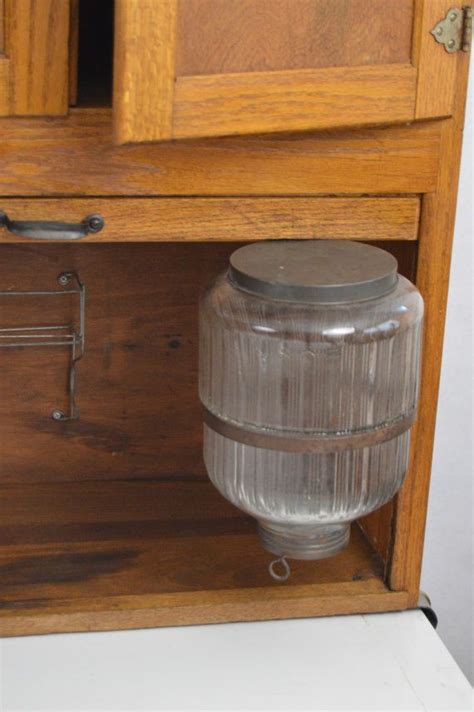 Original brass tag for tambour roll. Hoosier Cabinet Nappanee Kitchenette Antique Hoosier ...
