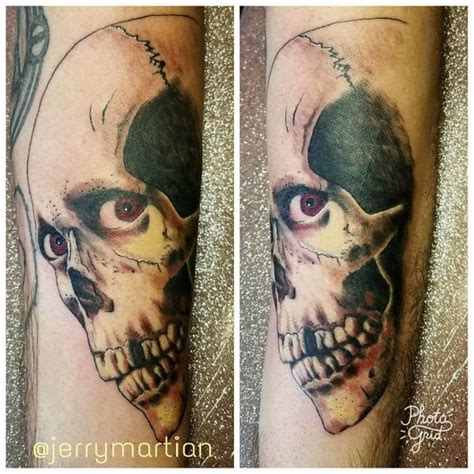 Evil Skull Tattoo On Sleeve Pic By Martianartstattoo Blurmark