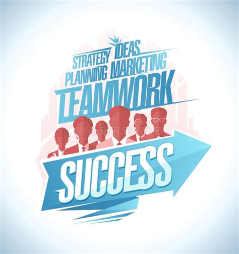 Success Motivational Strategy Banner With Success Team Workers And