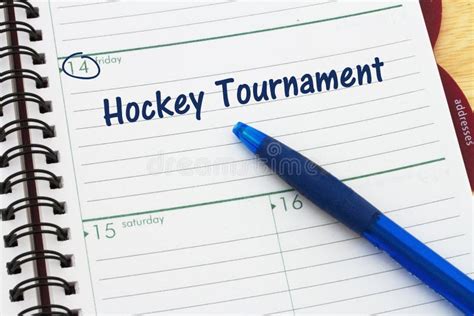 Your Hockey Tournament Schedule Stock Image Image Of Reminder