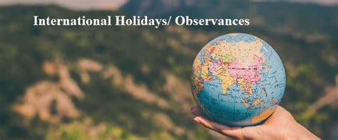 List Of Observances In International In 2023 International Days List 2023