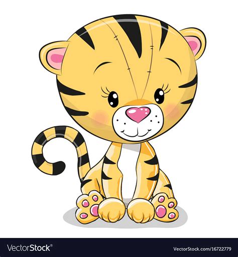 Cute Cartoon Tiger Royalty Free Vector Image Vectorstock