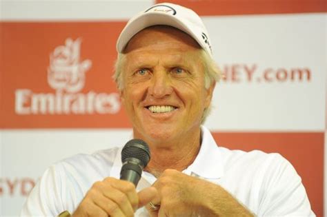 Australian Golfer Greg Norman Speaks Reporters Editorial Stock Photo