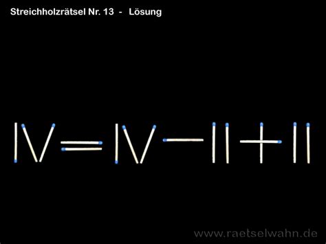 Gratis unterrichtsmaterial für den deutschunterricht daz daf zum download: Streichholzrätsel Nr. 13 | Rätselwahn