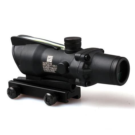 Acog 4x32 Style Optical Tactical Scope Real Fiber Optic Red Crosshair