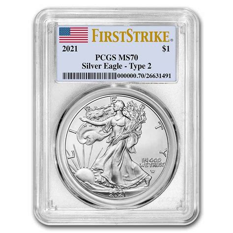 Buy 2021 American Silver Eagle Ms 70 Pcgs Firststrike® Type 2 Apmex