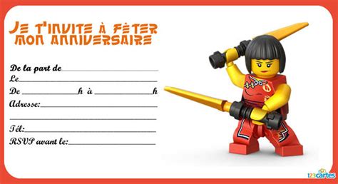Carte Invitation Anniversaire Ninjago