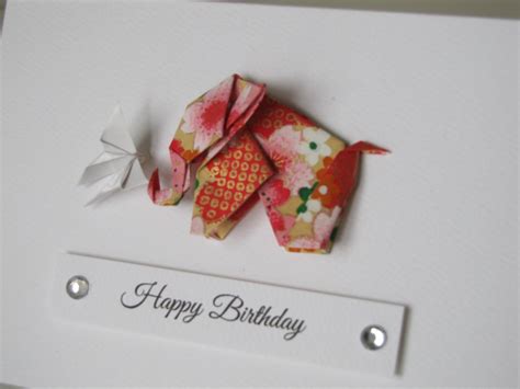 Origami Elephant Birthday Card