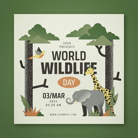 Premium Vector Flat Design World Wildlife Day Instagram Post