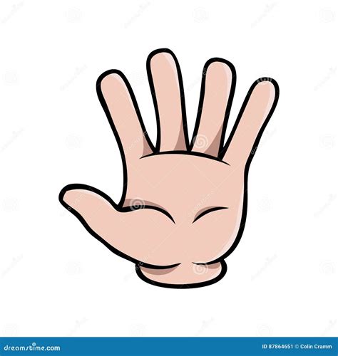 Human Cartoon Hand Showing Five Fingers Stock Vector Illustration Of