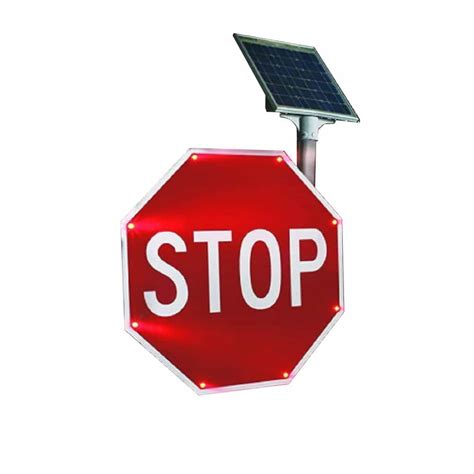 Economy Solar Powered Flashing Led Stop Sign