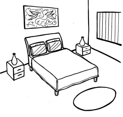 Simple Bedroom Coloring Page