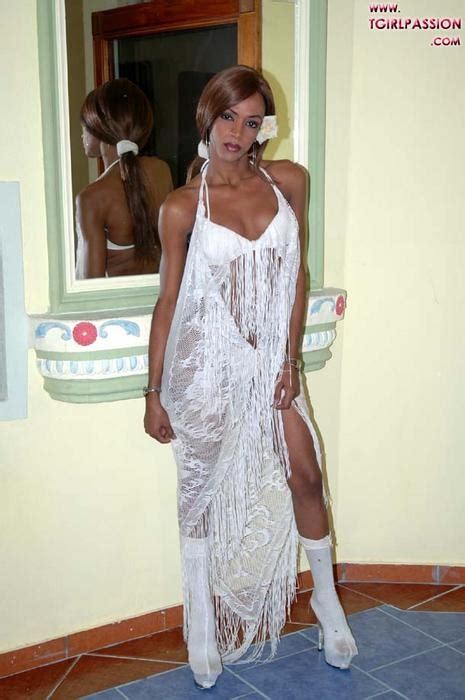 Dominican Crossdresser In White Evening Dress Porn Pictures Xxx Photos
