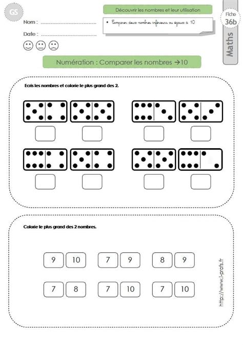 Gs Exercices Mathematiques Comparer Les Nombres Jusquà 10en M