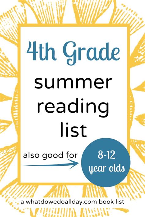 Buy them for your classroom library. 4th Grade Summer Reading List