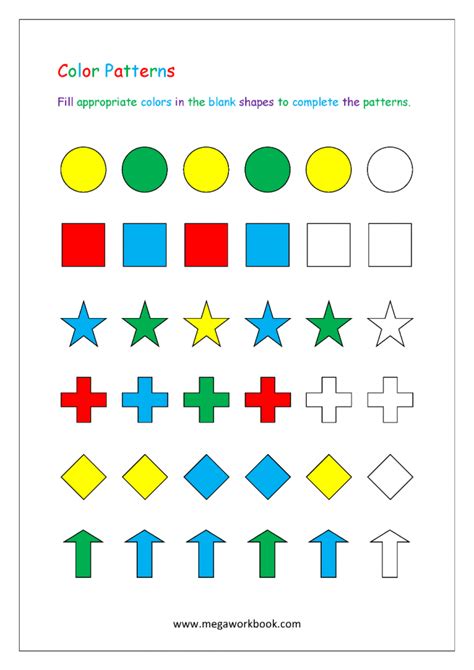 Color The Patterns Worksheets Worksheetsday