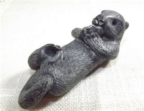 Wolf Original Soapstone Sculpture Floating Sea Otter Having A Etsy