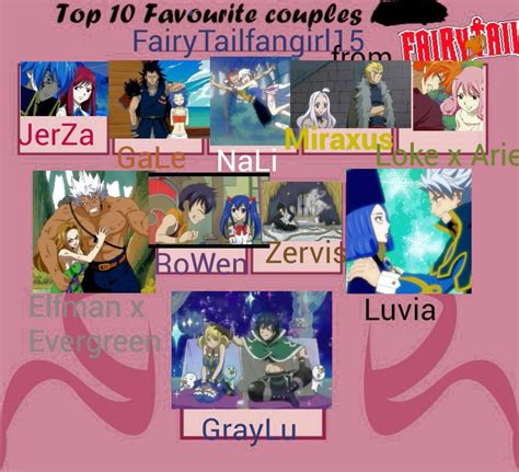 Top 10 Favourite Couples From Fairy Tail By Fairytailfangirl15 On