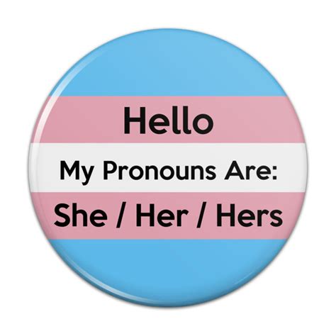 My Pronouns Are She Her Hers Gender Identity Pinback Button Pin Badge