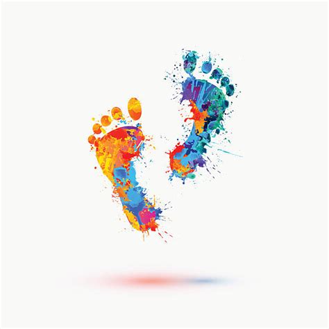 280 Colorful Watercolor Footprints Stock Photos Pictures And Royalty