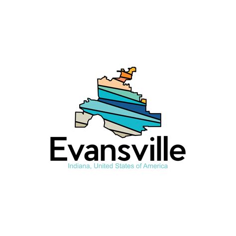 Evansville Indiana City Map Modern Creative Logo 24032919 Vector Art at