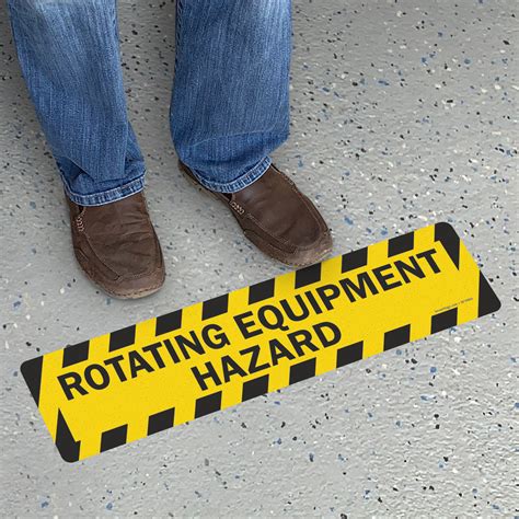 Rotating Equipment Hazard Adhesive Floor Sign Sku Sf 0403
