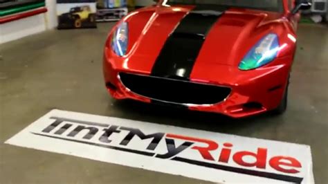 Do you have an outdated vehicle wrap? Tint My RIde - Ferrari Red Chrome Vinyl Wrap - YouTube