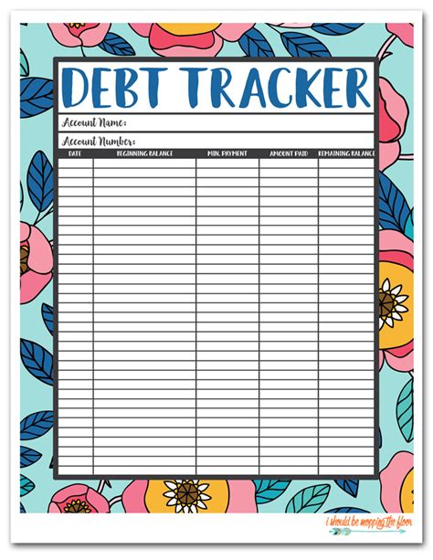 Free Printable Debt Tracking Sheets
