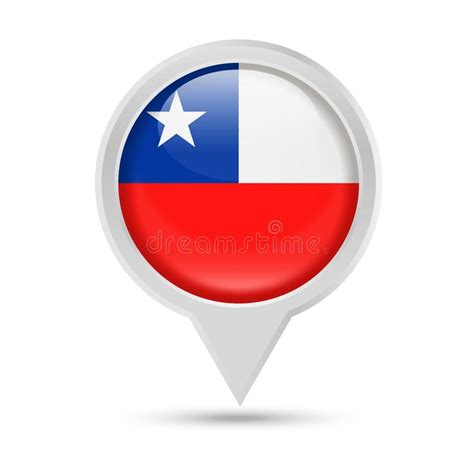 Bandera Pin Vector Icon Redondo De Chile Stock De Ilustración