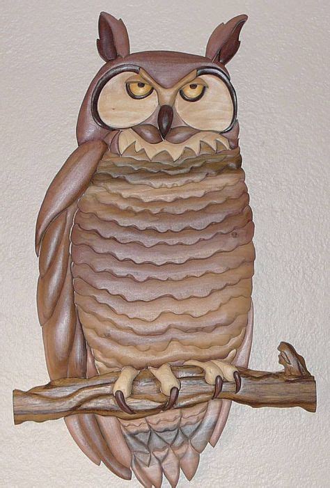 Great Horned Owl Scroll Saw Patterns Intarsia Woodworking Intarsia Wood