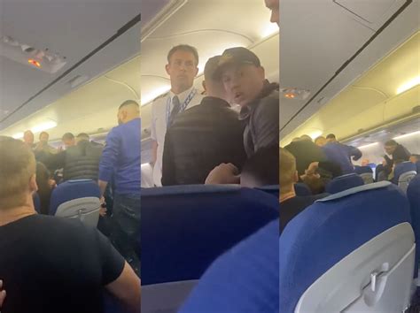 watch the moment a group of unruly brits brawl on a plane to amsterdam before being arrested