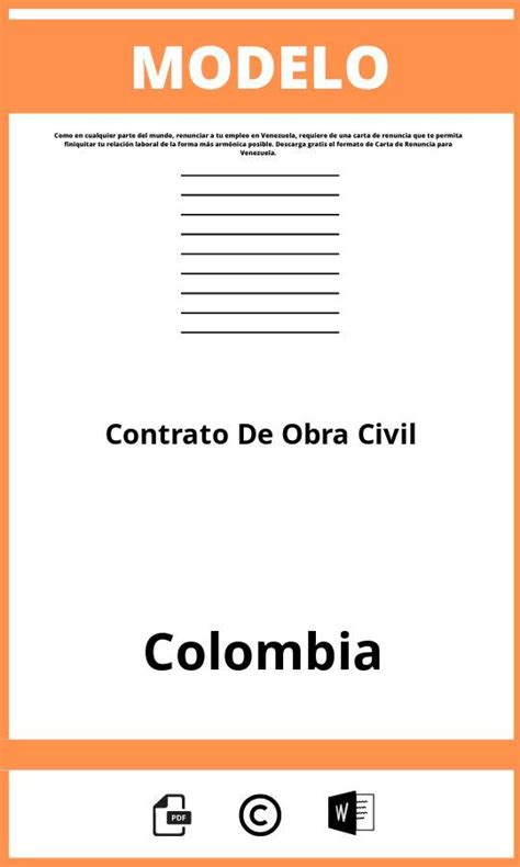 Modelo De Contrato De Obra Civil En Word 2024