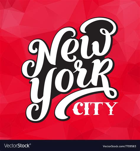New York City Typography Brush Pen Design Vector Image