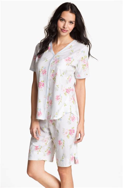 carole hochman designs bermuda pajamas in floral lacy floral white lyst