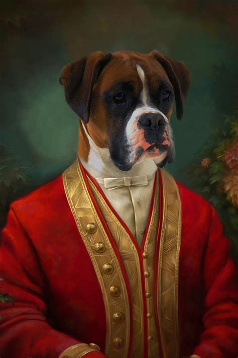 CUSTOM Historical Pet Portrait Framed Canvas/ Personalized Regal Pet