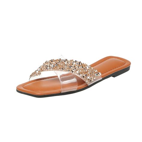 Jsezml Sequin Sandals For Women Bling Shiny Sparkly Dress Slippers