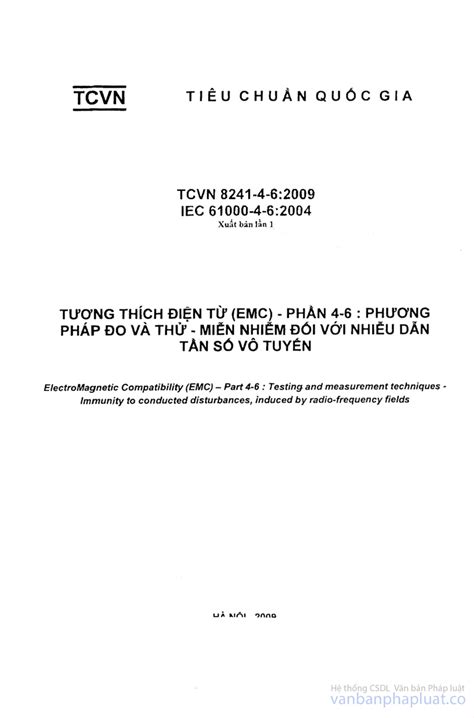 Tiêu chuẩn Việt Nam TCVN 7189 2009 CISPR 22 2006 về thiết bị công
