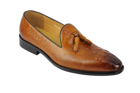 New Men Black Tan Real Leather Snakeskin Look Tassel Loafers Shoes Ebay