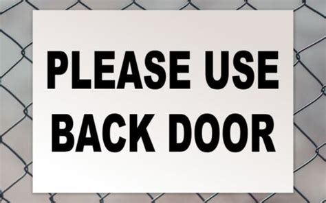 Please Use Back Door Signage Colour Sign Printed Heavy Duty 4205 Ebay