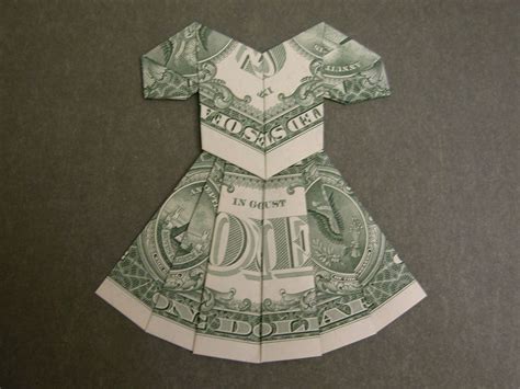 Dollar Bill Origami Dress Fold In 10 Steps Origami Idea