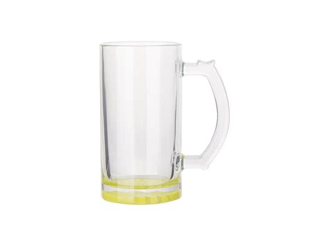 16oz Sublimation Clear Glass Beer Mug Lemon Yellow Bottom 24pcs Ctn Bestsub Sublimation