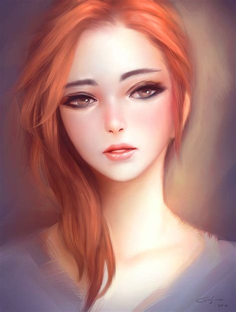Geo Siador Kai Fine Art Redhead Art Digital Art Girl Anime Art